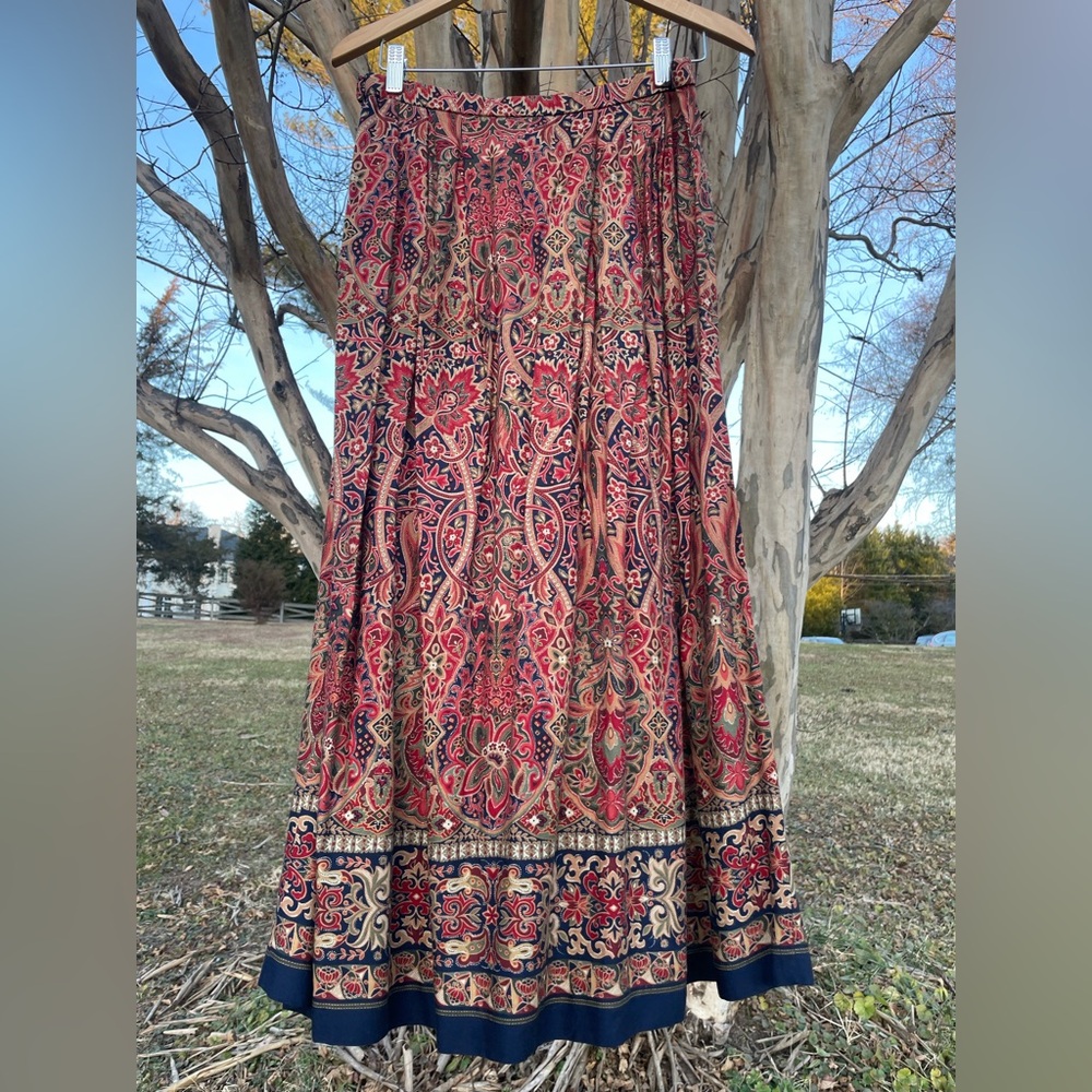 Vintage Pendleton Paisley Maxi Skirt Western Boho Hippie Fairycore Whimsy